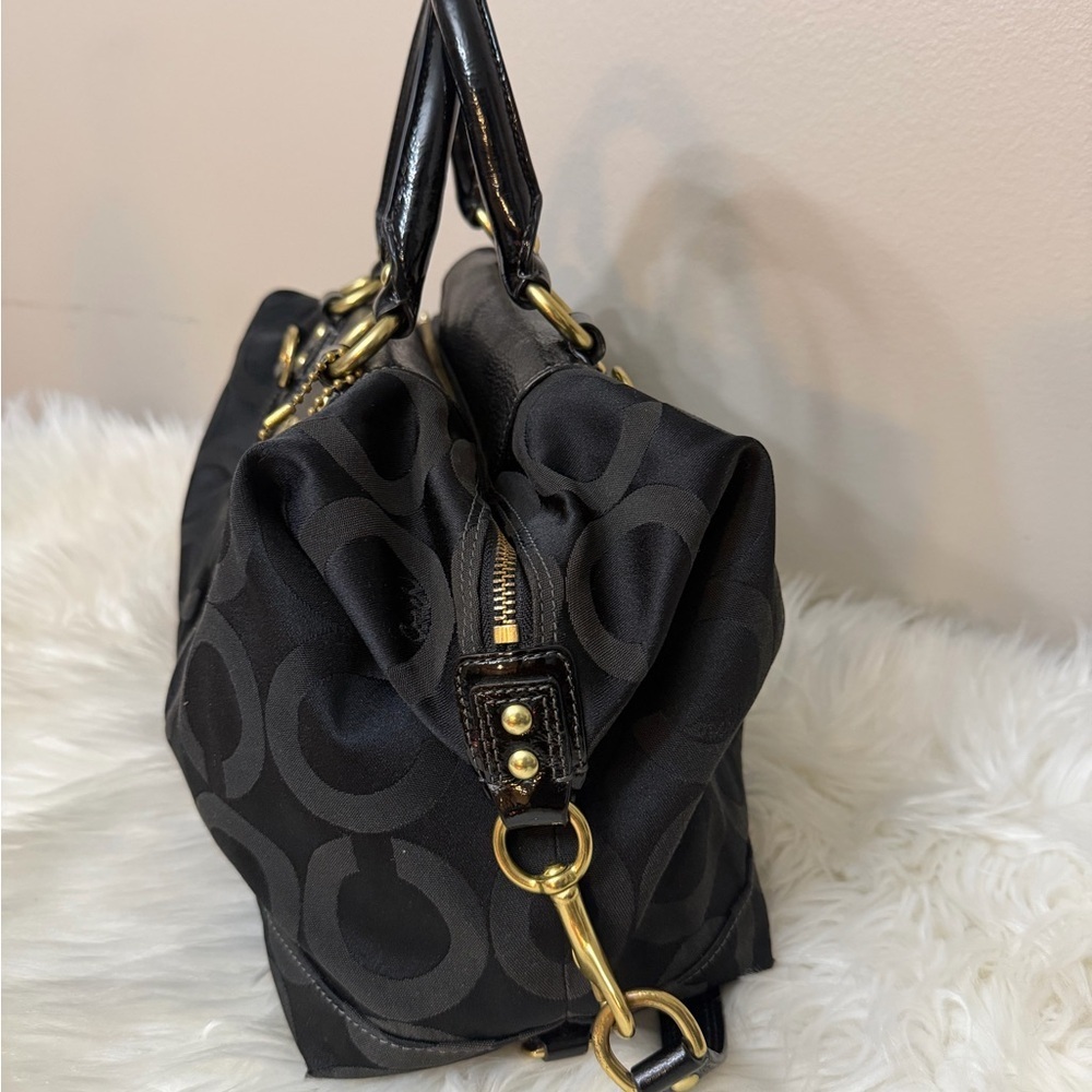 Vintage Coach Black Satchel with Gold Accents#12943 - Picture 4 of 14